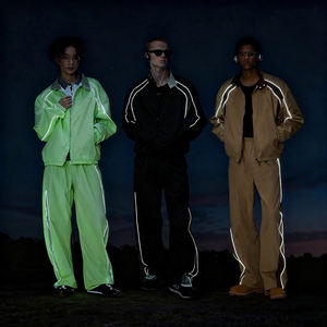 QUICKSHOW <span class=keywords><strong>Giacca</strong></span> Streetwear Riflettente da <span class=keywords><strong>Uomo</strong></span> con Zip da Moto e Sport a Strisce Laterali in Nylon - Product Image 3