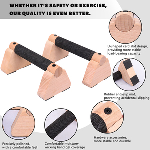 Soportes de Madera Maciza Resistentes KECKTON para Ejercicios en Casa, con Barra de <span class=keywords><strong>Flexiones</strong></span> Cómoda - Product Image 3