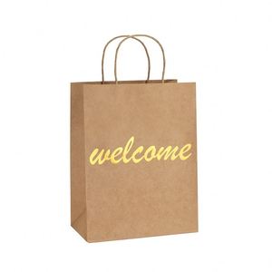 Recycled Fashionable Style Gold and White Supier Shopping Gift Paper Packaging Bag With Rope - Product Image 5