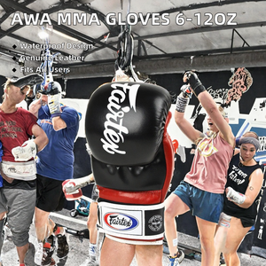 Gants de boxe MMA Sanda de qualité professionnelle 6oz-12oz en cuir imperméable avec fermeture à lacets et fermeture auto-agrippante au poignet, personnalisables - Product Image 3