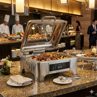 Chauffe-Plat Électrique Commercial en Acier Inoxydable avec Contrôle Tactile pour Buffets, Idéal pour Restaurants et Hôtels