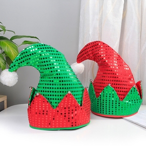 Disfraz Navideño de Duende con Lentejuelas, Gorro de Papá Noel, Regalos para Niños, Poliéster+PET, 30x40cm - Product Image 3