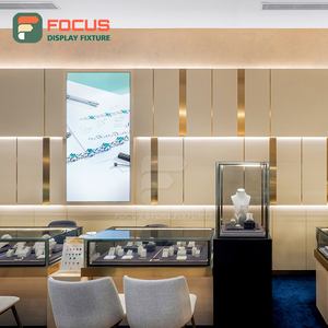 Vitrina de Vidrio de Alta Gama, Mostrador de Joyería de Madera, Luz LED, Exhibición de Joyería Moderna y Lujosa - Product Image 4