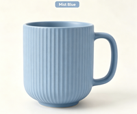 Tasse à café en porcelaine de haute qualité, style américain, à rayures verticales mates, en céramique, résistante au micro-ondes et au lave-vaisselle, tasse à latte