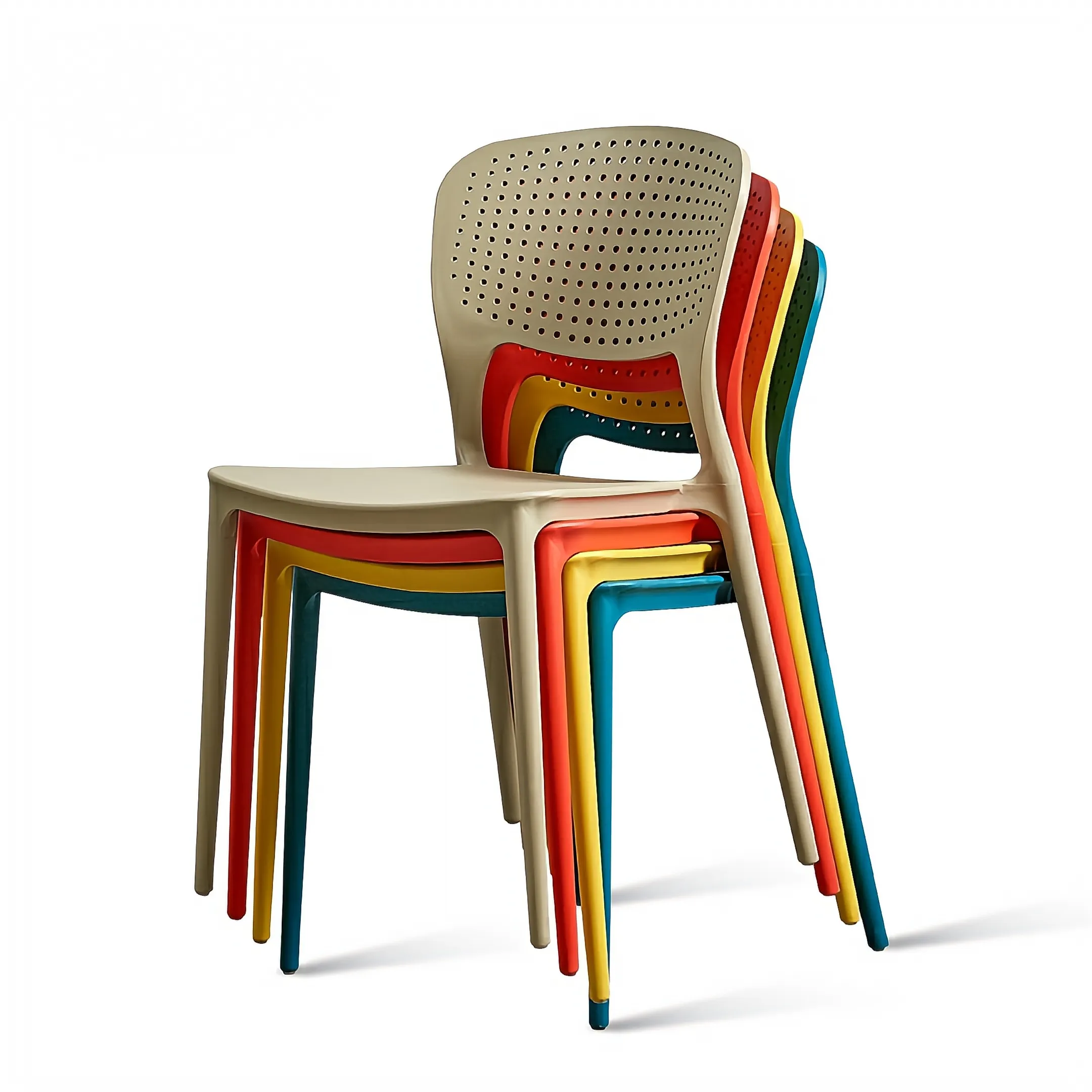 الشمال تصميم المنزلية الطعام كرسي كرسي من البلاستيك الحديثة بسيطة الاقتصادي عودة البراز صافي الأحمر مقصف كرسي بمسند ظهر