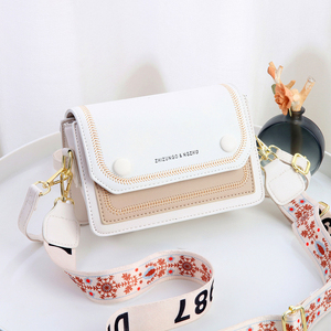 New <b>candy</b>-colored wide and narrow double shoulder straps fashionable Korean style trendy and high-quality small square bag - Product Image 4