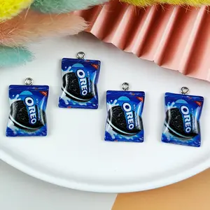 Resin Flatback Chocolate Biscuit Earring Charms Simulated Snacks DIY Crafts Phone Case Embellishment Bead Jewelry Make