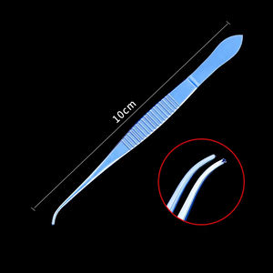 คีมจับแบบละเอียดทำจากโลหะผสมไทเทเนียมสำหรับจักษุวิทยา คีมจับแบบจักษุวิทยา คีมจับแบบปลายโค้งลายแนวนอน คีมจับอเนกประสงค์ - Product Image 5