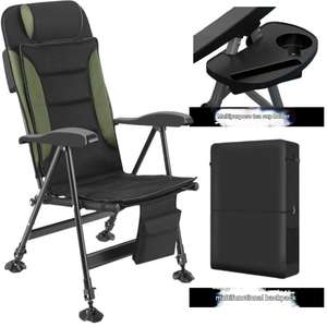 كرسي استرخاء محمول قابل للطي بتصميم بسيط وعصري مع إطار من الأنابيب الفولاذية للتخييم والشاطئ وصيد الأسماك - Product Image 4