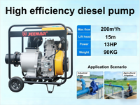 Pompe à eau centrifuge auto-amorçante en aluminium diesel haute performance, grande puissance, pour l'irrigation agricole et l'industrie – Vente en gros usine