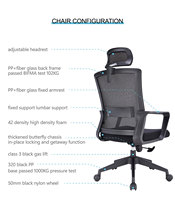 Fauteuil de Bureau Pivotant en Maille Noir Moderne pour Dirigeants, Personnel, Ordinateur, Mobilier de Conférence – Vente en Gros