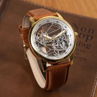Reloj de Pulsera Esqueleto Personalizado de Alta Calidad, Relojes de Diamantes Mecánicos Automáticos de Lujo Transparentes para Hombre