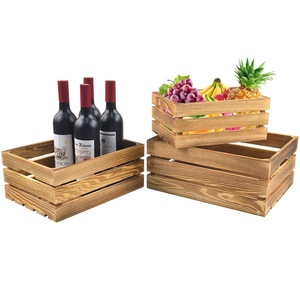 Caja de Almacenamiento de Madera, 30x20.5x12.5cm, Apilable, Cesta de Madera Maciza para Frutas y Verduras, Organizador de Escritorio para el Hogar - Product Image 1