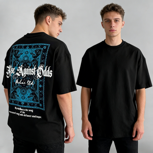 Camiseta de Manga Corta para Hombre, Personalizada con Impresión Digital Completa, Estilo Holgado con Hombros Caídos, 100% Algodón - Product Image 1