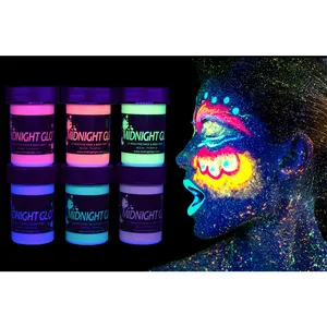 Uv Neon mặt cơ thể sơn kim loại sơn 0.75 oz mỗi ánh sáng lung linh trang điểm Blacklight phản ứng huỳnh quang an toàn có thể giặt không độc hại