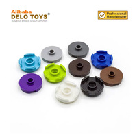 DELO TOYS (20 couleurs) Briques de construction en plastique en vrac DIY, accessoires MOC, tuiles 2x2 rondes avec picots ouverts (N°18674)