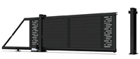 Portail coulissant automatique en aluminium ZIYU ZY-X-118, à portique cantilever, à commande électrique, design moderne, revêtement poudré, anti-rongeurs