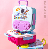 Boîte à bento C126 mignonne pour l'école, anti-fuite, 4 compartiments, boîte à lunch pour enfants, boîte de rangement portable en plastique pour enfants