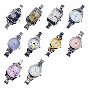 Montre à quartz pour femme, style européen et américain, option DIY, bracelet modulaire en acier inoxydable, aiguille en verre, vente chaude - Product Image 1