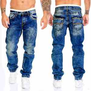 Nuovi <span class=keywords><strong>Jeans</strong></span> Boot Cut da Uomo, Pantaloni Casual con Linee Brillanti, 100% Cotone Denim, Stile Hip Hop, Autunnali, Tinta Unita, Effetto Lavato - Product Image 5