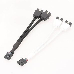 อะแดปเตอร์ต่อสาย9Pin เมนบอร์ดตัวแยกส่วนหัว USB ตัวเมีย1ถึง2ตัวผู้เดสก์ท็อปขั้วต่อฮับ USB2.0 9พิน15ซม. - Product Image 1