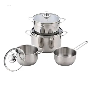 Brand New Cooking 7 Pcs Pot Set Stainless Steel Cookware Casserole Set Cooking Pots Stainless Steel Cookware Sets