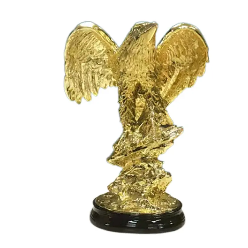 Professional Manufacture Cheap Luxury Fashion hotel home decoration Animal resin Craft golden eagle Statues
