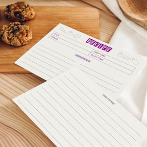 Nhà Sản Xuất Biểu Tượng Tùy Chỉnh Thẻ Công Thức Hai Mặt Nhà Bếp Công Thức Thẻ Công Thức Notecards Cho Đám Cưới Cô Dâu Tắm Trang Trại - Product Image 3
