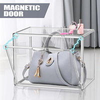 DAYOOH 36*23*27cm Boîte de rangement magnétique transparente pliable et empilable en acrylique pour sacs à main, idéale pour placard