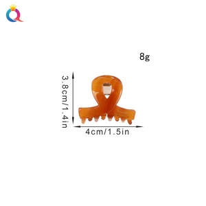 Colore solido 4cm Short Claw acetato fermacapelli con parola France stampa tutti i giorni <span class=keywords><strong>accessori</strong></span> per <span class=keywords><strong>capelli</strong></span> - Product Image 2