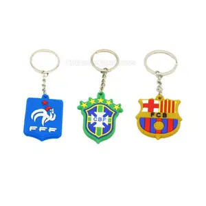 Custom Novelty Souvenir Keyrings PVC Football Team Keychains For tourist