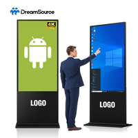 Pantalla LCD Digital de Pie para Publicidad, Animación, 32, 43, 49, 50, 55, 65, 75 Pulgadas, Interior, Windows, Pantalla Táctil Android