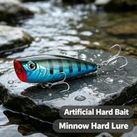 Leurre artificiel flottant Whopper Plopper Popper 60mm 7.0g en ABS pour pêche en surface, eau douce et salée, rivière, lac, ruisseau