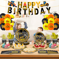 Artículos para Fiestas de Cumpleaños con Temática Arquitectónica, Decoración de Mesa para Fiesta de Excavadora, Platos de Papel, Servilletas, Tenedores