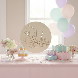 Porte-bracelet de naissance familial Boge, cœur en bois découpé au laser, souvenir de bébé, souvenir de naissance pour maman et <span class=keywords><strong>papa</strong></span>, affichage personnalisé, fête de naissance - Product Image 3