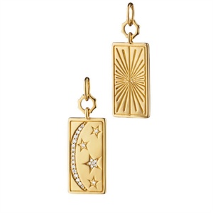 สร้อยคอจี้รูปดาวพระจันทร์ประดับเพชรซีกอนทรงสี่เหลี่ยมแบบคลาสสิก - Product Image 1