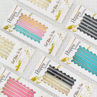 Nouvelle bougie d'anniversaire en cire à motif ciel étoilé, couleur dégradée, en forme de crayon, pour décoration de gâteau