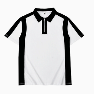 Polo de Algodón Negro de Manga Corta para Hombre, Estilo Casual con Bloques de Color, Tejido Transpirable, Corte Regular - Product Image 4