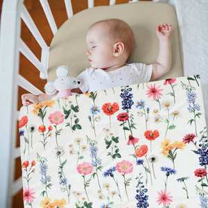 4 Piece Spring Wild Flower <b>Crib</b> Bedding Set Including Spring Wild Flower <b>Crib</b> Skirt Blanket <b>Sheet</b> and Diaper Stacker - Product Image 6