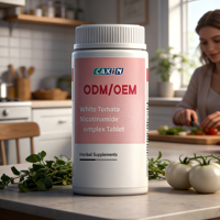 Beyaz Domates Nikotinamid Kompleks Tablet Bitkisel Takviyeler ODM OEM Yetişkin Cilt Beyazlatıcı Anti-Aging Takviyesi
