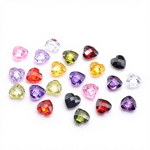 Piedras Sueltas de Circonia Cúbica Creada en Laboratorio, Corte Corazón, Multicolor Rosa/Blanco/Amarillo/Garnet, 4x4mm-10x10mm, Claridad VVS, Joyería Wangfu - Product Image 4