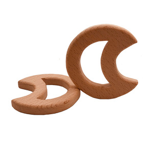 Populaire Dentition Bébé Lune En Bois de Hêtre De Qualité Alimentaire Dentition Jouet - Product Image 3