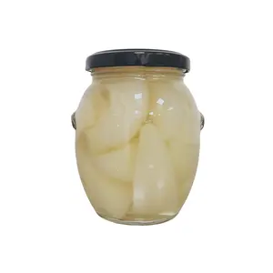 Bocal en verre personnalisé pour sirop de fruits en conserve poire en conserve