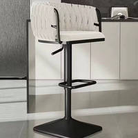 Tabourets de comptoir de bar luxueux avec dossier Chaises de bar en métal en cuir synthétique pour la cuisine et l'extérieur
