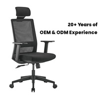 Chaise de bureau ergonomique pivotante noire à dossier haut réglable en maille, idéale pour le télétravail – Offre spéciale