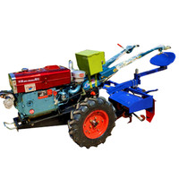 Motoculteur avec Charrue / Motobineuse / Tondeuse à Gazon 18 CV, Tracteur Agricole Portatif