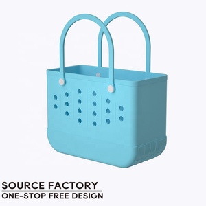 Rubber beach bags eva plastic material totes hands with handles shoulder holes pool pouch large handbag carry shopping swim bag