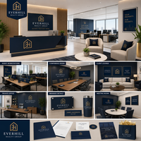 Kit de Branding Personnalisé pour Agences Immobilières : Cartes Postales, Flyers et Cartes sur Mesure pour la Diffusion de l'Identité de l'Entreprise de Courtage