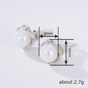 Orecchini a Perno con Effetto Pietra Iridescente per Donne, Gioielli per Orecchie Dolci e Alla Moda - Product Image 5