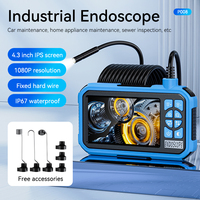 Caméra endoscopique industrielle avec écran IPS de 4,3 pouces, 1080P HD, 2000mAh, Type-C, 85x120mm, 24lm LED, étanche IP67